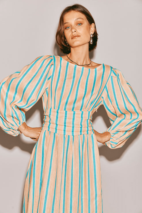 Charlotte striped midi dress